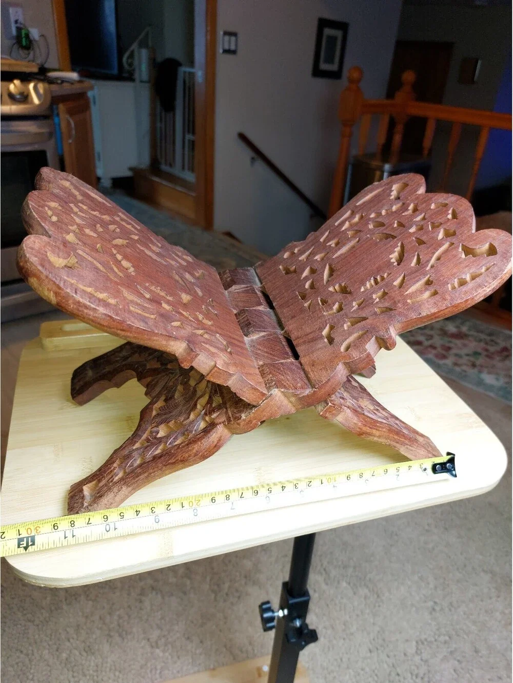Hand Carved wooden Bible holder India